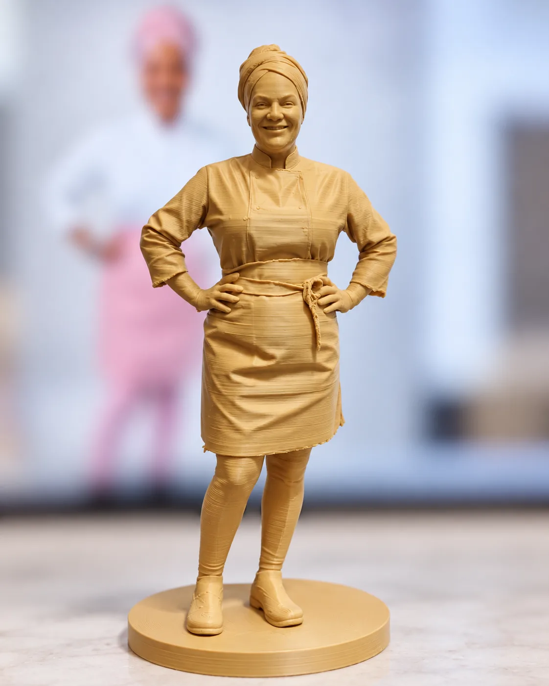 Ilustração de miniatura personalizada de chef em impressão 3D